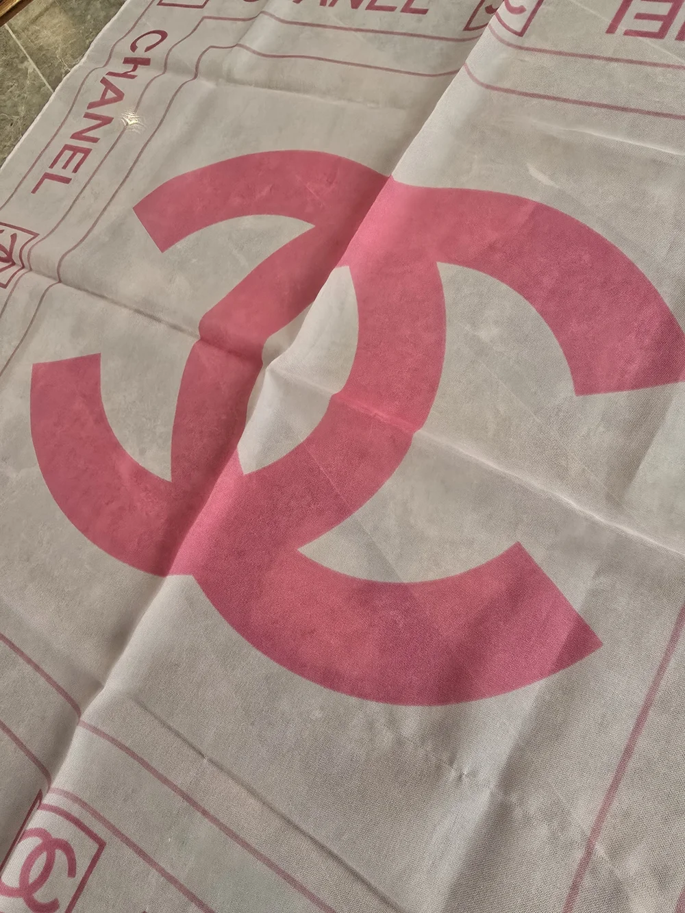 Authentic Vintage Pink CHANEL Scarf
